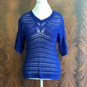 Cable & Gauge royal blue crochet top